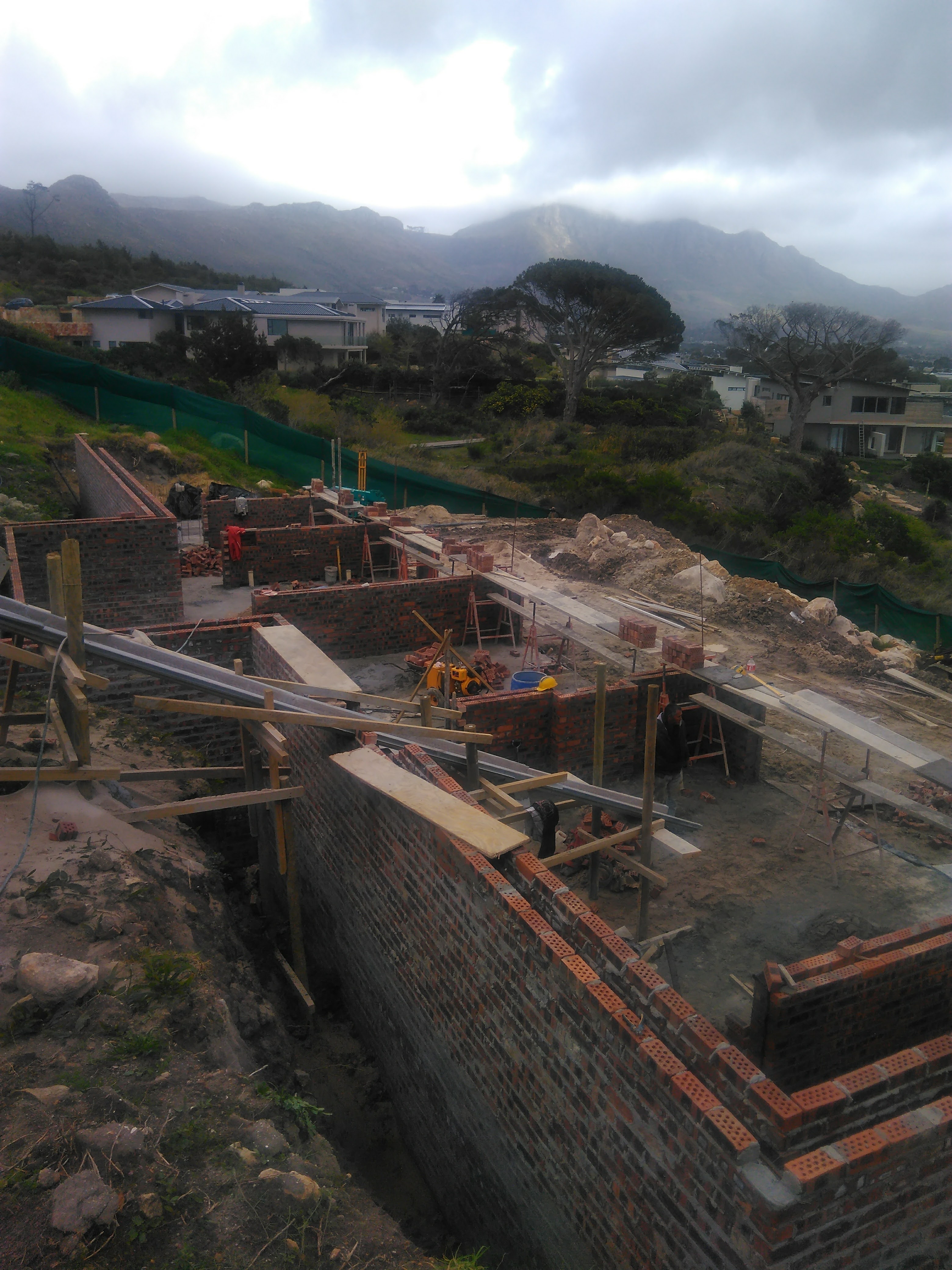 Excavation site with machinery